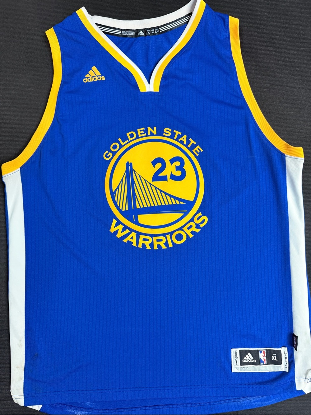 adidas Blue and Yellow Golden State Warriors #23 Jersey